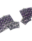Bare Iris PCB underside with all onboard components, including hotswap sockets and microcontroller.