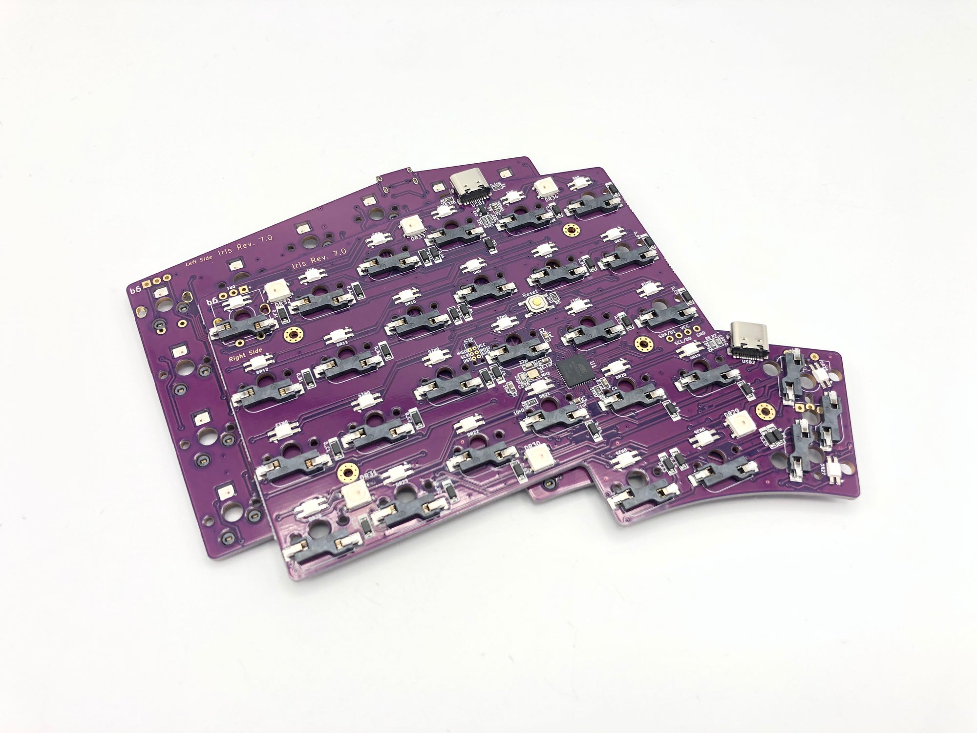 Iris Rev. 7 Keyboard - Hotswap PCBs for Split Ergonomic Keyboard
