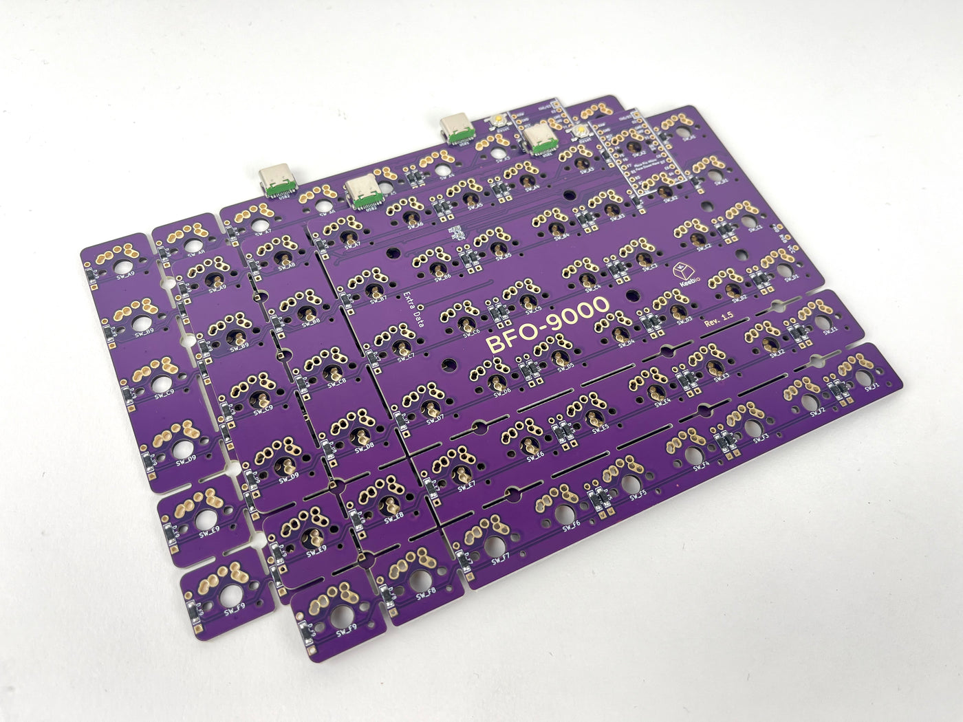 BFO-9000 PCB Kit - Customizable Full-Size Split Ortholinear