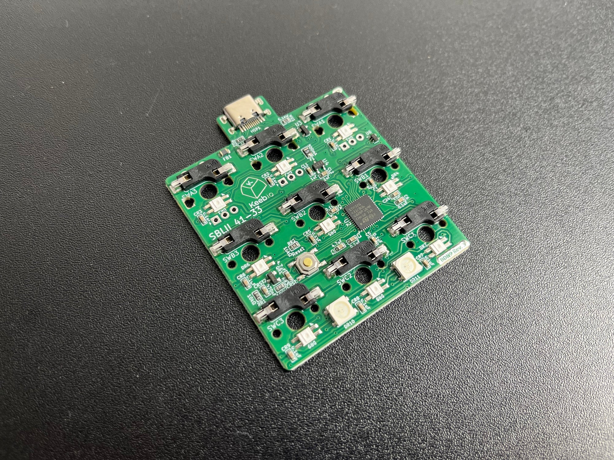BDN9 Rev. 3 PCB - 3x3 9-key Macropad - Rotary Encoder and RGB – Keebio