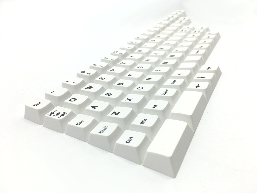Icebergo set shot from the side showing cherry profile of the keycaps.