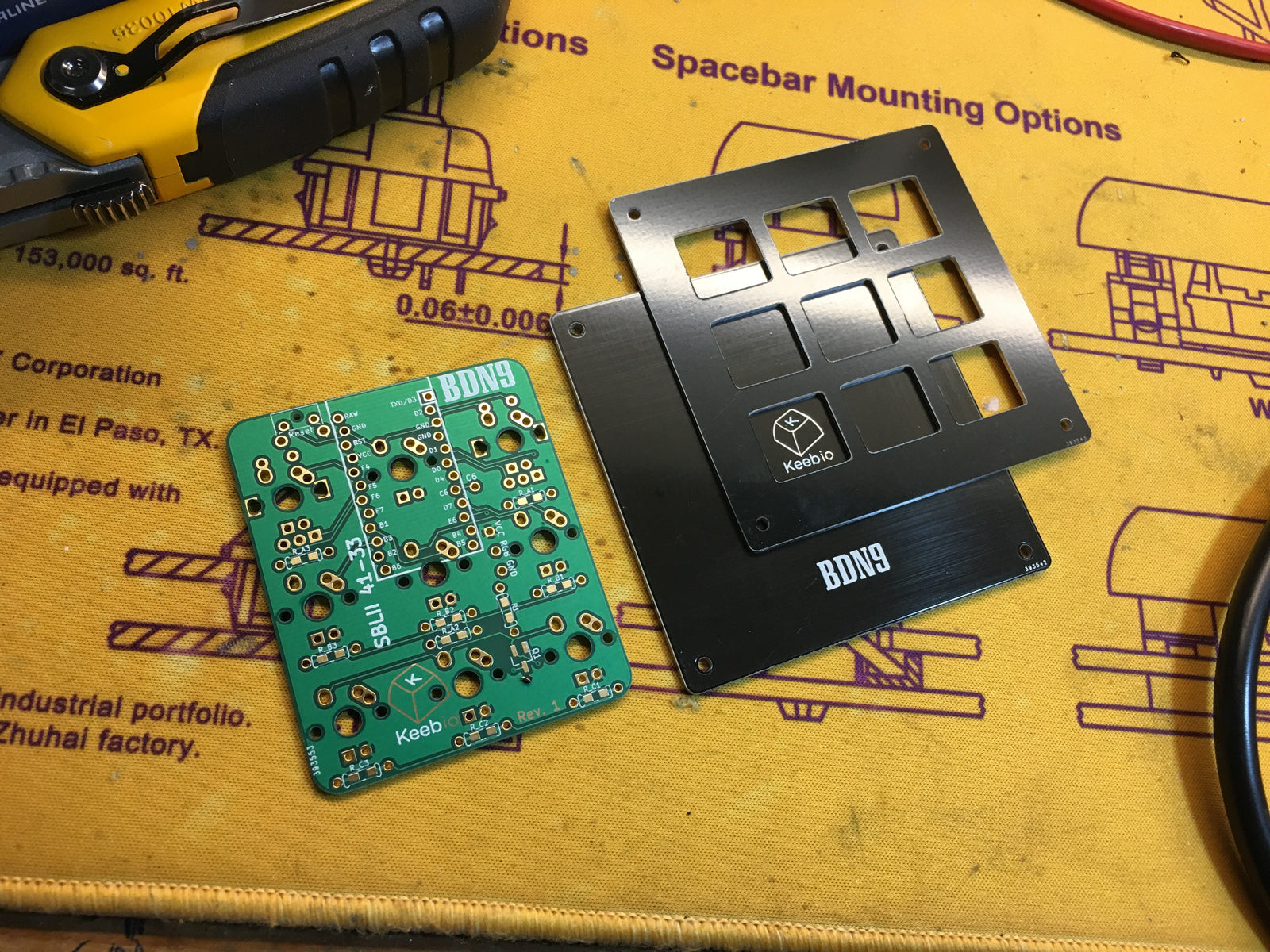 BDN9 Rev. 1 3x3 9key Macropad Rotary Encoder Support Keebio